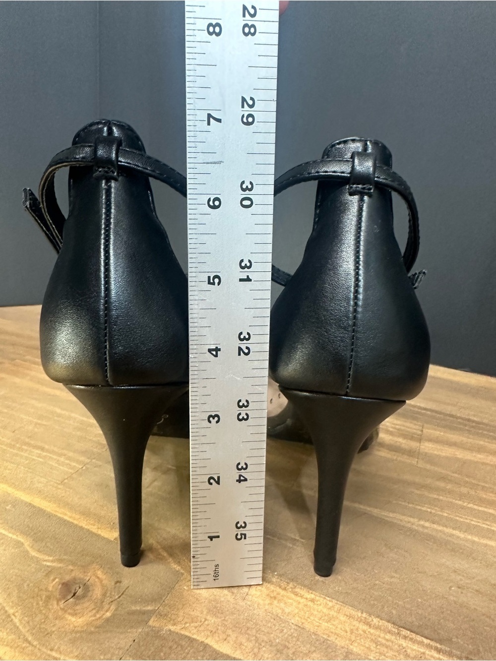 Chinese Laundry Black Pointed-Toe Clear Panel Ankle-Strap Heels - Picture 5 of 7